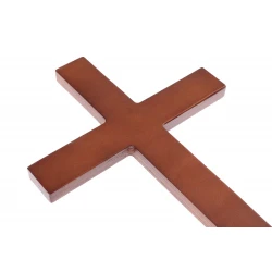 Krzyż prosty drewniany brąz rustykalny 54 cm